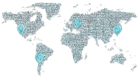 World map illustrating our global client reach